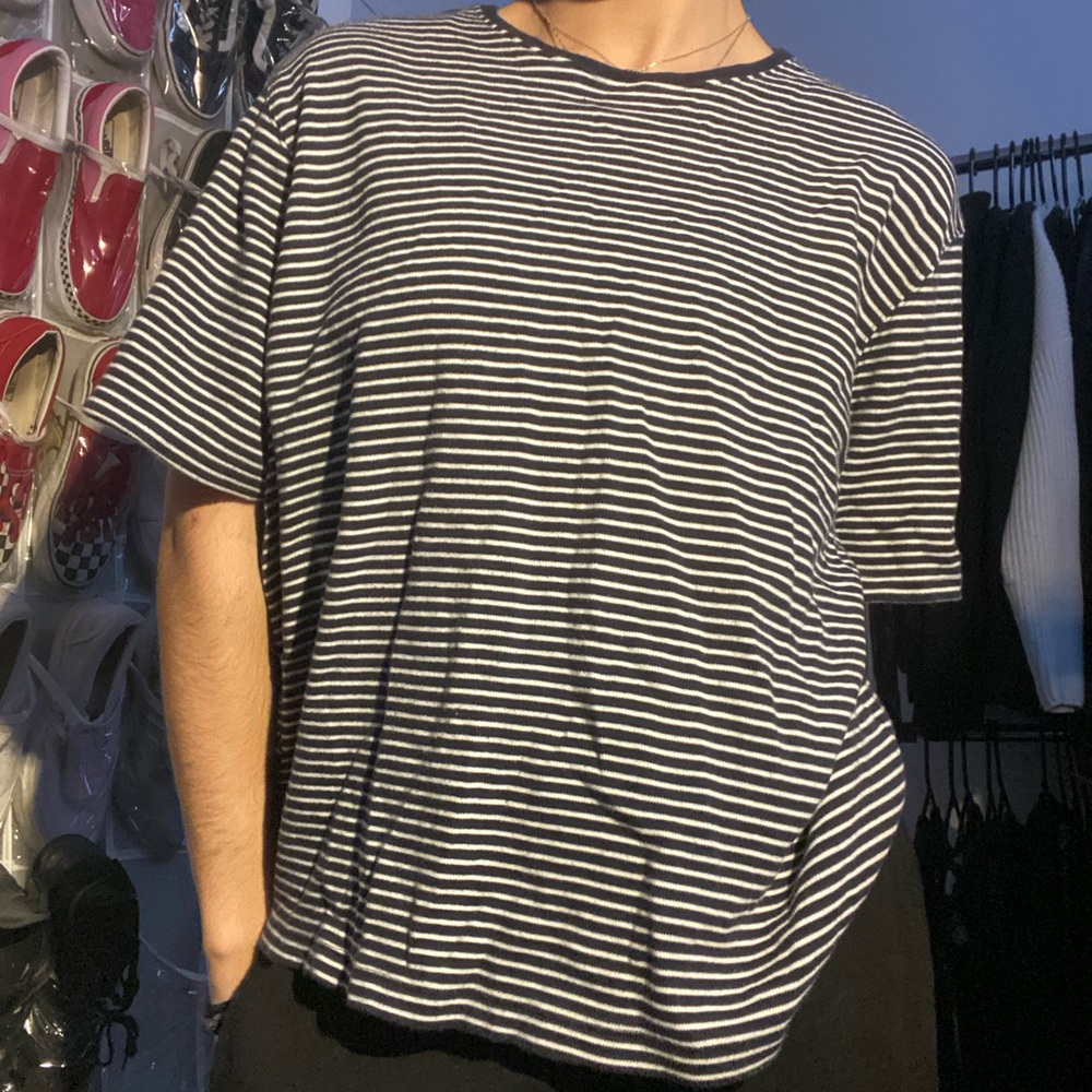 oversized striped tee